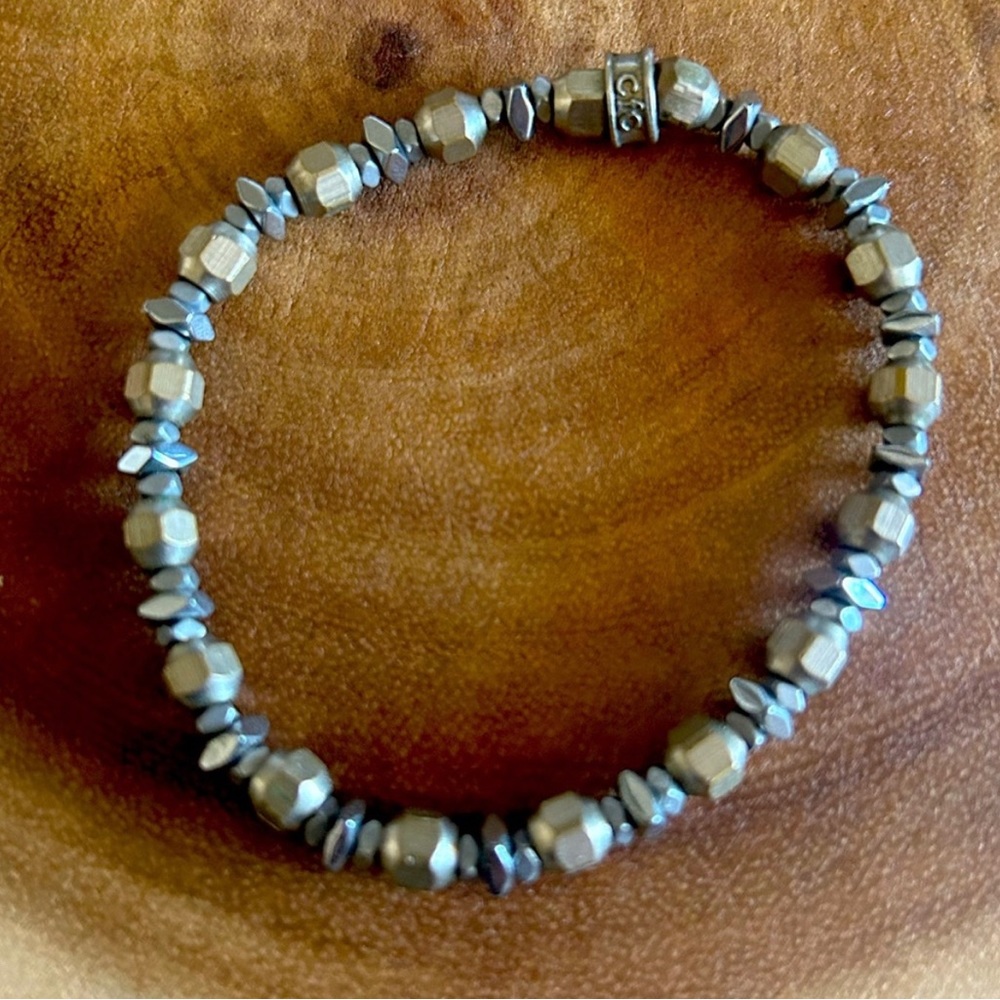 Chavez Sterling Silver Beaded Stretch Bracelet. - image 1